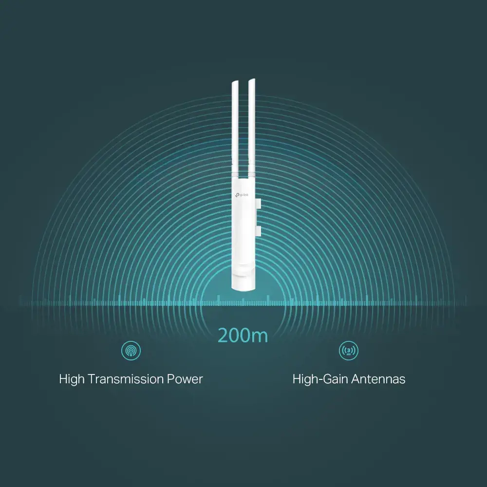 TP-Link 300Mbps belaidis N lauko prieigos taškas, 300 Mbit/s, 300 Mbit/s, 10 100 Mbit/s, 2,4 GHz, IEEE 802.11b, IEEE 802.11g, IEEE 802.11n, IEEE 802.11n, žymėtas VLAN
