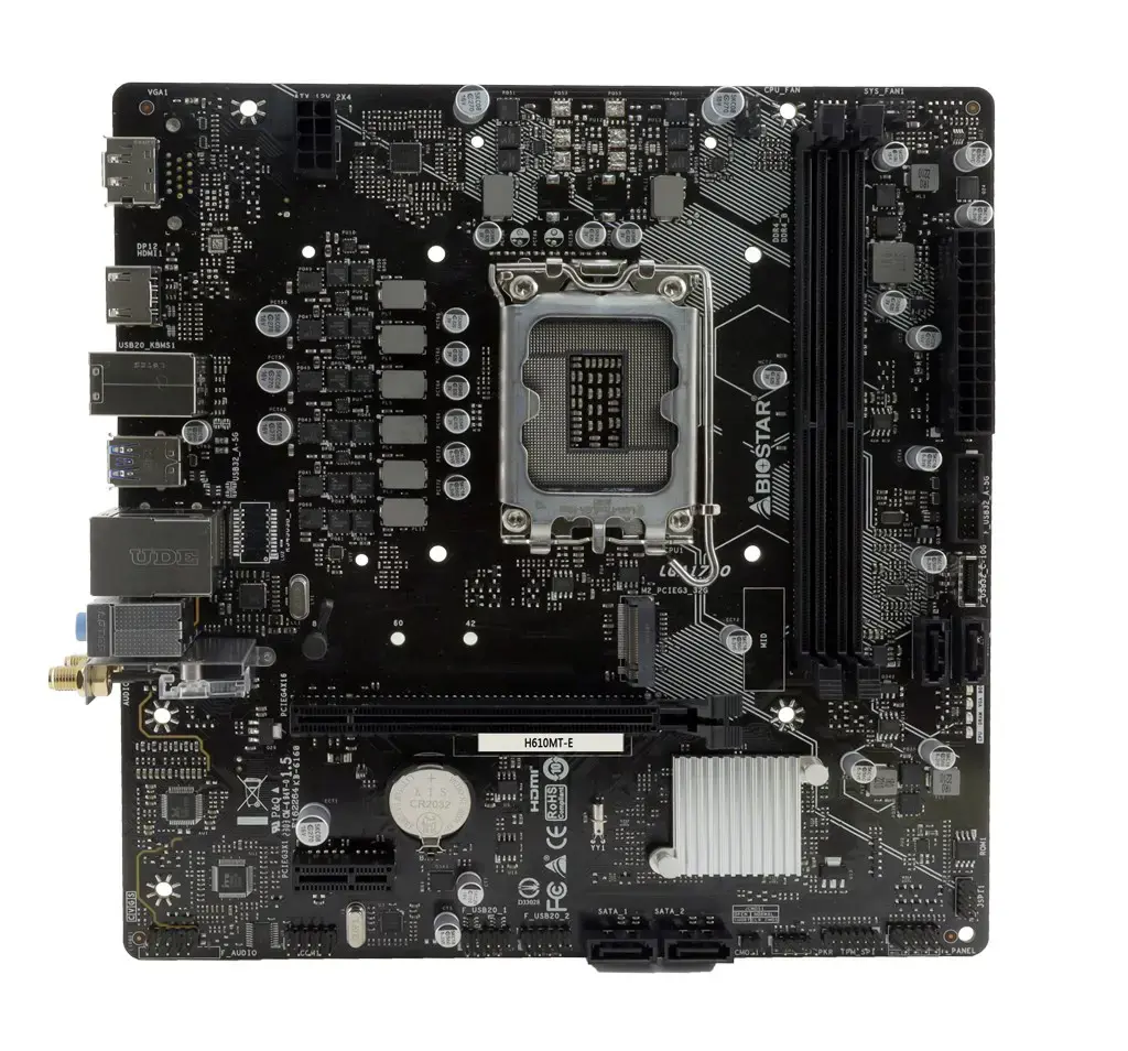 "Biostar H610MT-E" pagrindinė plokštė Intel H610 LGA 1700 micro ATX