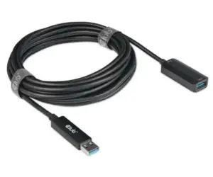 CLUB3D USB 3.2 Gen2 Type A Extension Cable 10Gbps M/F 5m/16.40ft, 5 m, USB A, USB A, USB 3.2 Gen 2 (3.1 Gen 2), 10 Mbit/s, Black