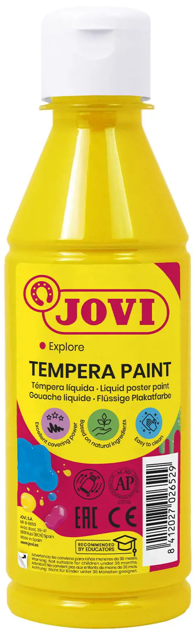 Akriliniai dažai JOVI, 250ml, geltonos sp.