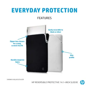 HP dvipusis apsauginis 14,1 colio mėlynas nešiojamojo kompiuterio dėklas, dėklas, 35,8 cm (14,1"), 160 g