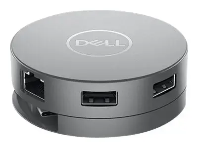 DELL USB-C mobilusis adapteris - DA310, laidinis, USB 3.2 Gen 2 (3.1 Gen 2) Type-C, 10,100,1000 Mbps, sidabrinis, 3840 x 2160 pikselių, 1920 x 1080 pikselių