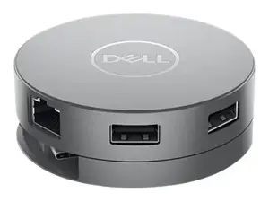DELL USB-C mobilusis adapteris - DA310, laidinis, USB 3.2 Gen 2 (3.1 Gen 2) Type-C, 10,100,1000 Mbps, sidabrinis, 3840 x 2160 pikselių, 1920 x 1080 pikselių