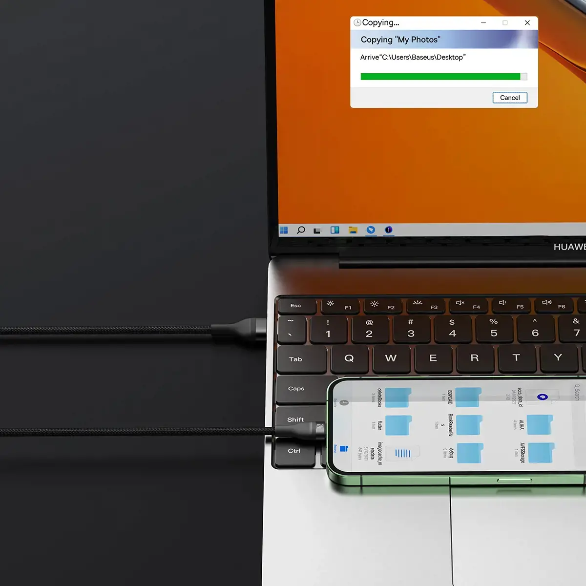 3in1 USB cable Baseus Flash Series, USB-C + micro USB + Lightning, 100W, 1.2m (black)