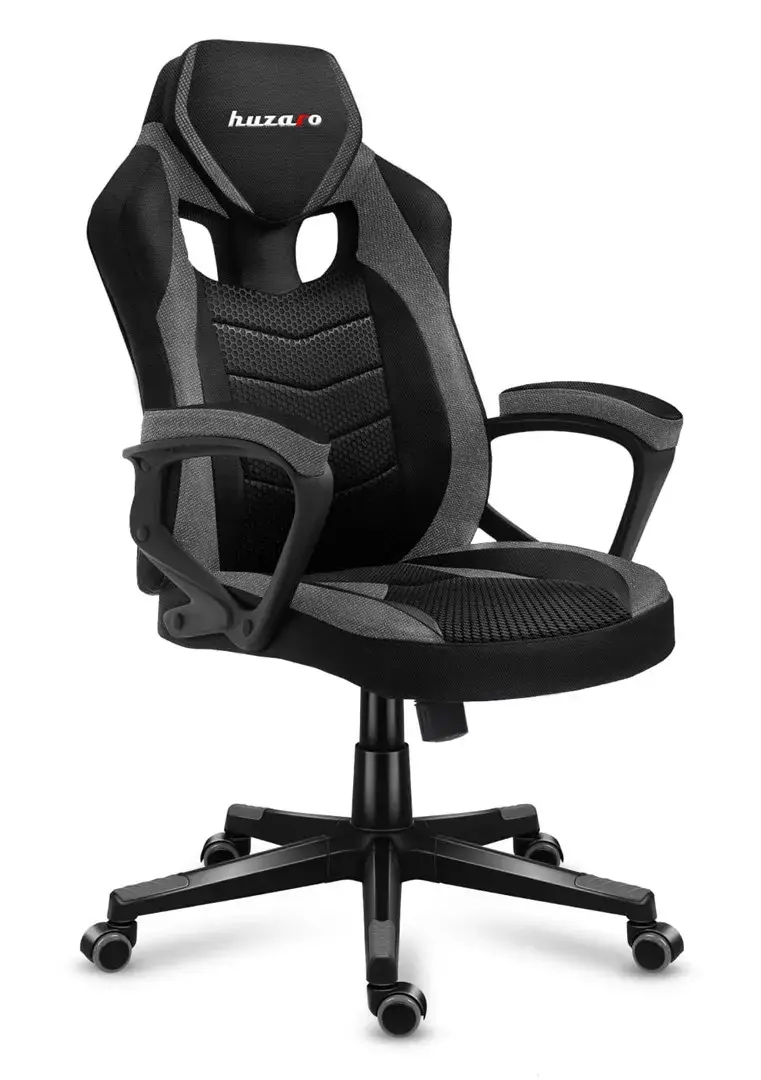 Huzaro FORCE 2.5 GREY MESH Žaidimų fotelis Tinklinė sėdynė Juoda, pilka
