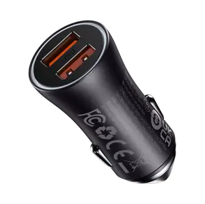 Baseus Golden Contactor Max car charger, 2x USB, 60W (gray)