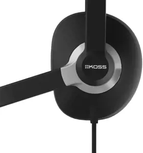 "Koss CS300" USB ryšio ausinės, "On-Ear", laidinės, su mikrofonu, juodos spalvos