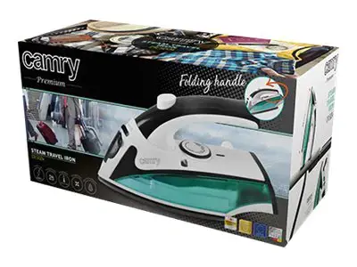 "Camry CR 5024" baltas/žalias/juodas, 840 W, garų kelioninis lygintuvas, vertikali garų funkcija, vandens bakelio talpa 40 ml