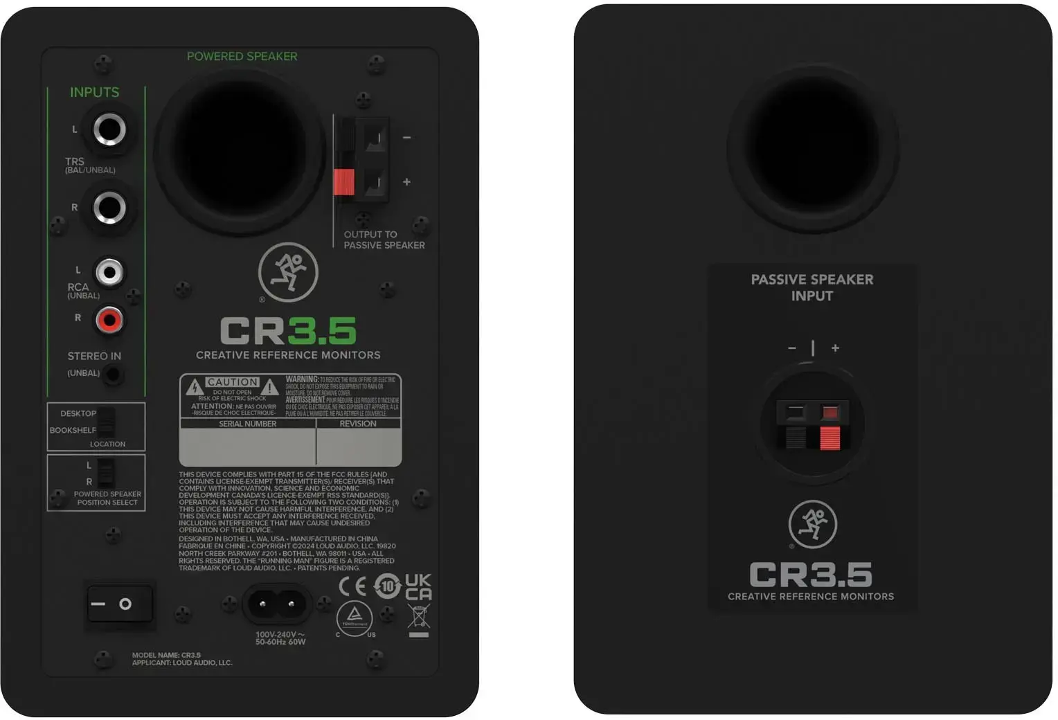 Mackie studio monitors CR3.5, black