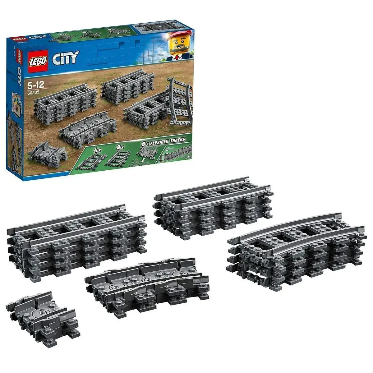 Lego žaidimų rinkinys City 60205 Rail Pack, 20 vnt.