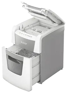 "Leitz IQ Autofeed Small Office 100" automatinis popieriaus smulkintuvas P4, kryžminis smulkinimas, 22 cm, 4 x 30 mm, 34 L, Touch, 8 lapai