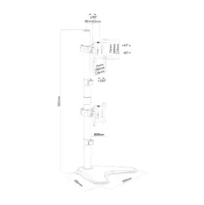"Neomounts by Newstar" monitoriaus laikiklis ant stalo, laisvai pastatomas, 6 kg, 25,4 cm (10"), 81,3 cm (32"), 100 x 100 mm, juodas