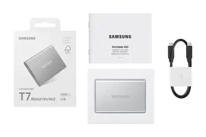 Samsung SSD | T7 Resurrected | 2000 GB | USB 3.2 Gen 2 (10 Gbps) | Silver