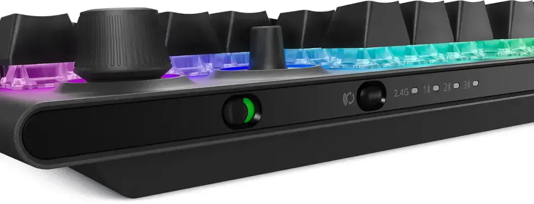 "Alienware AW920K", pilno dydžio (100%), RF belaidis, mechaninis, RGB LED, pilkas