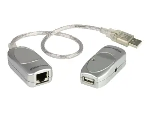 ATEN USB 1.1 per Cat5e/6 ilgintuvas (60 m), siųstuvas ir imtuvas, laidinis, 60 m, pilkas, plastikinis, USB