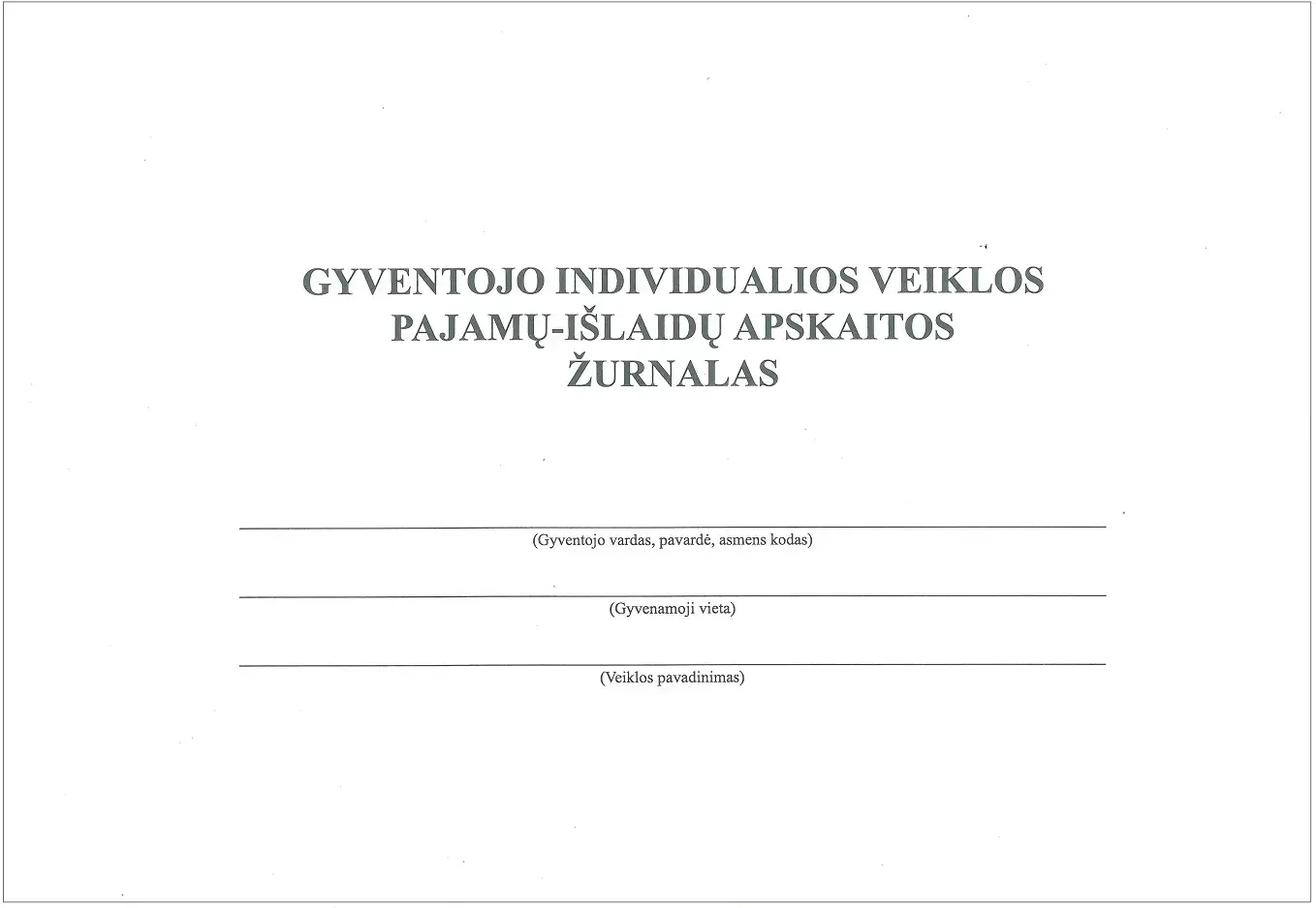 Gyventojų individualios veiklos pajamų-išlaidų apskaitos žurnalas, A4 (24)  0720-064
