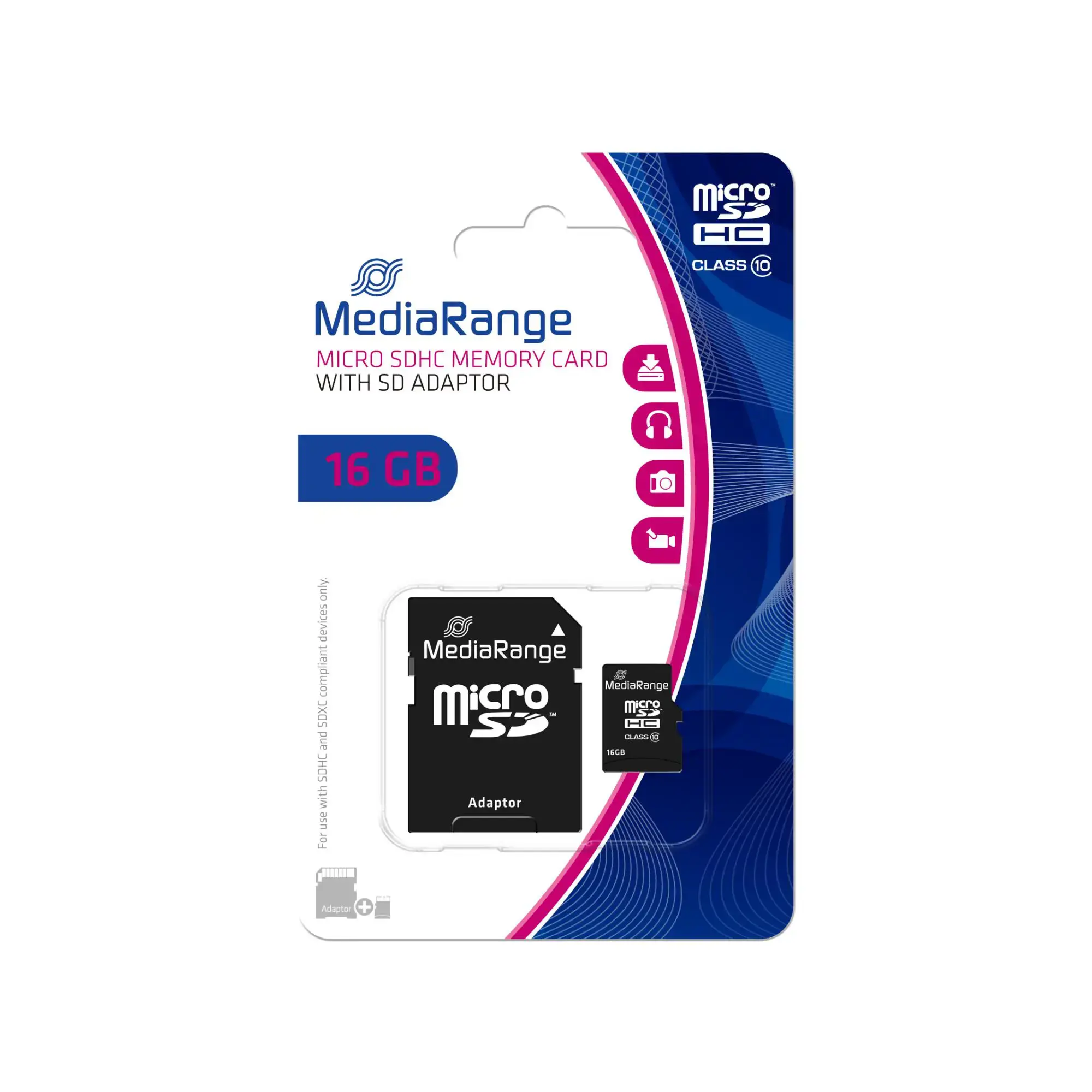 ATMINTIS MICRO SDHC 16GB C10/W/ADAPTERIS MR958 MEDIARANGE