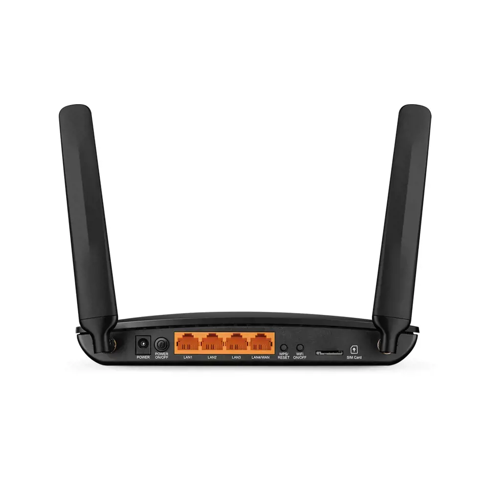 TP-Link TL-MR150, "Wi-Fi 4" (802.11n), vienos juostos (2,4 GHz), Ethernet LAN, 3G, juodas, stalinis maršrutizatorius