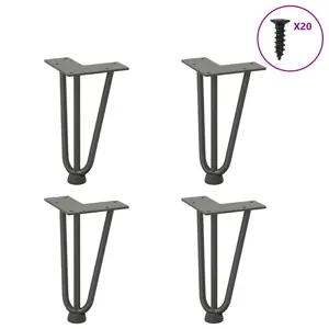 Kavos staliuko kojelės, 4 vnt., antracito spalvos, 20 cm, plienas