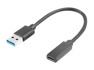 LANBERG AD-UC-UA-03 "Lanberg" adapteris USB TYPE-C(F) - USB Type-A (M) 15 cm juodas