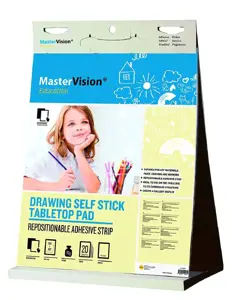 Priklijuojamasis stalinis bloknotas BI-OFFICE Mastervision Education 50x60, lageliais, 20 lapų