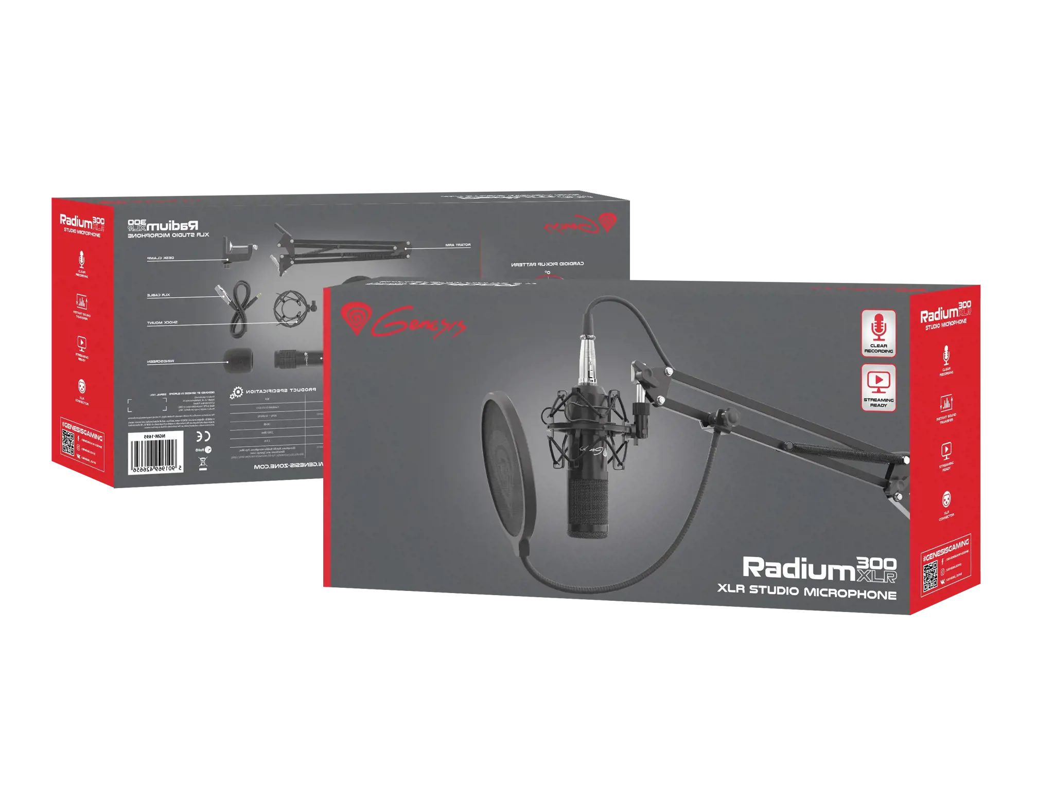 "NATEC Genesis" mikrofonas "Radium 300" studijinis XLR rankos popfilteris