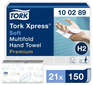 Popieriniai rankšluosčiai TORK PREMIUM SOFT,H2  100289, 150 serv., 2 sl.,158 serv., 21.2 x 25.5 cm,…