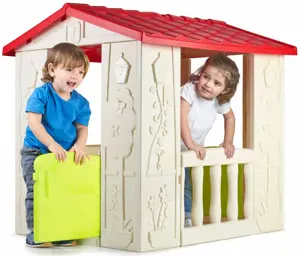 FEBER Vaikų sodo namelis Happy House, atidaromos durys ir balkonas