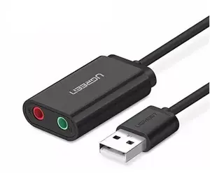Išorinė USB garso kortelė UGREEN 15cm (juoda)