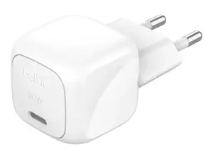 BELKIN COMPACT CHARGER 30W TRAVEL USB-C, WHITE