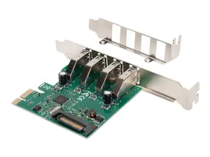 DIGITUS USB 3.0 4 prievadų PCI Express papildoma plokštė 4 prievadai A / F Išorinis VL805 mikroschemų rinkinys