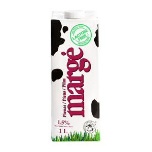 Pienas MARGĖ, be laktozės, 1,5%, UAT, 1 l