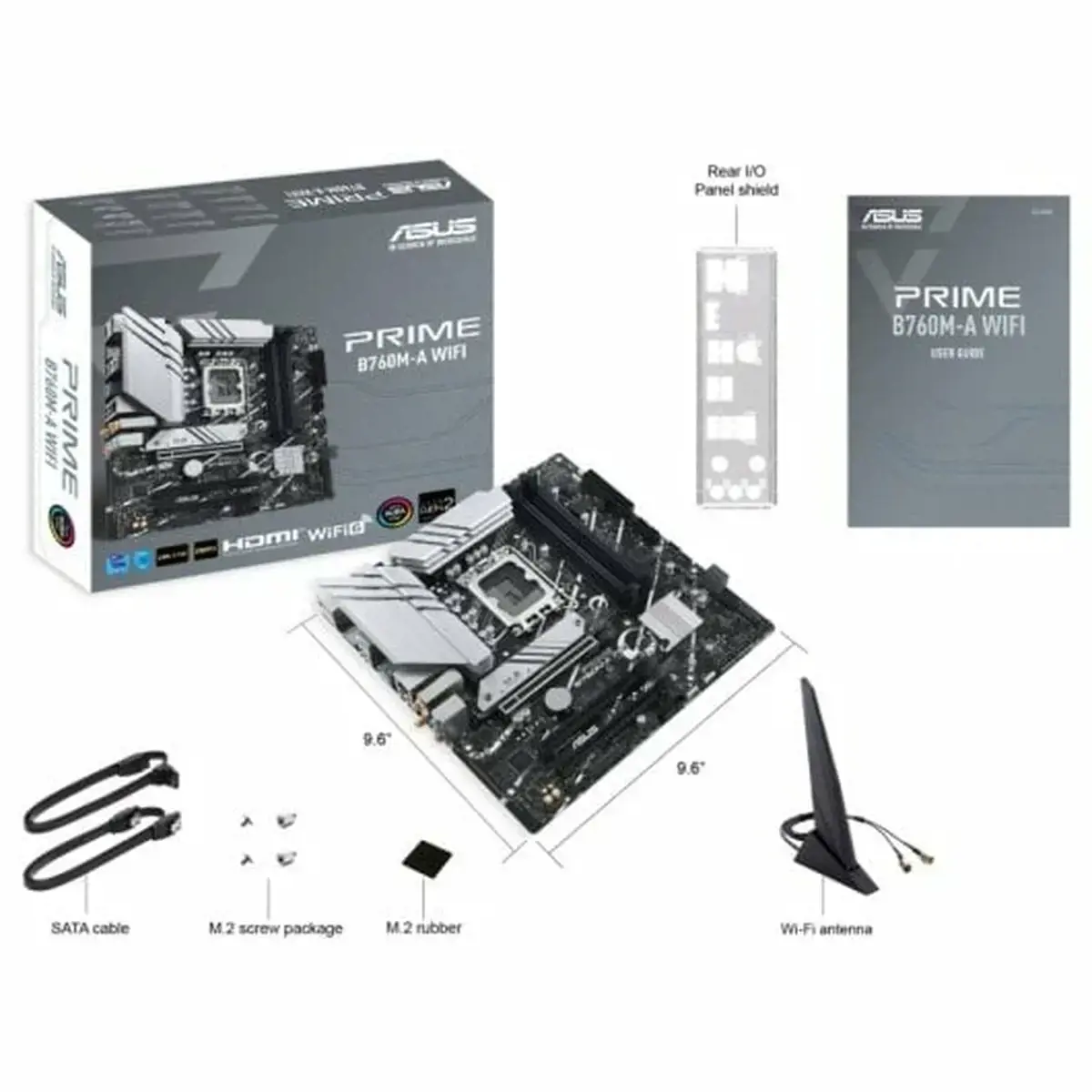 ASUS PRIME B760M-A WIFI, "Intel", LGA 1700, "Intel® Celeron®", "Intel® Core™ i3", "Intel® Core™ i5", "Intel® Core™ i7", "Intel® Core™ i9",..., LGA 1700, DDR5-SDRAM, 128 GB