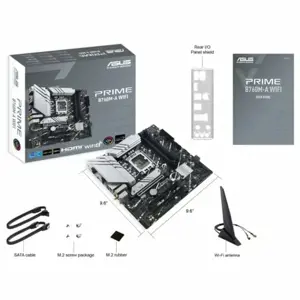 ASUS PRIME B760M-A WIFI, "Intel", LGA 1700, "Intel® Celeron®", "Intel® Core™ i3", "Intel® Core™ i5", "Intel® Core™ i7", "Intel® Core™ i9",..., LGA 1700, DDR5-SDRAM, 128 GB