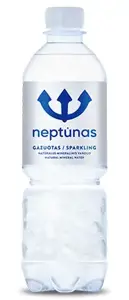 Mineralizuotas vanduo NEPTŪNAS UNIQUE, 0.5 l, gazuotas, PET D