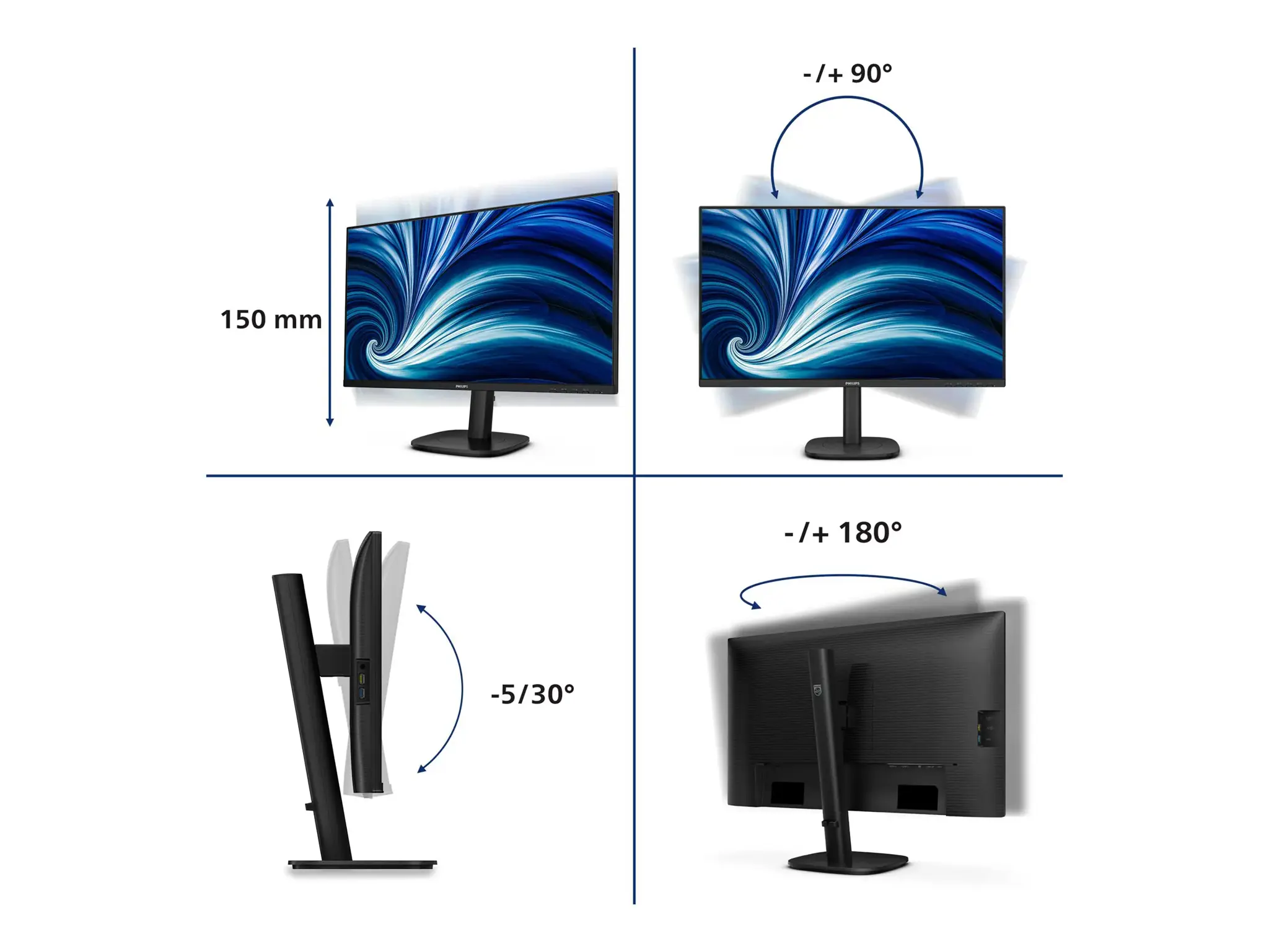 Philips 27B2N3500J/00 | 27 " | IPS | QHD | 16:9 | 120 Hz | 4 ms | 2560 x 1440 pixels | 350 cd/m² | HDMI ports quantity 2 | Black