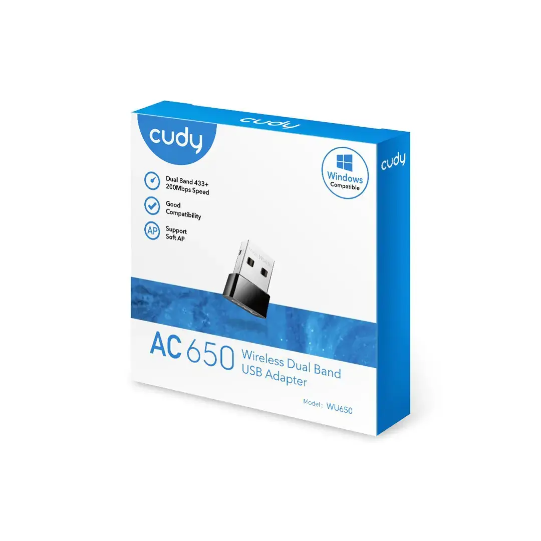 Tinklo kortelė CUDY WU650 AC650 USB 2.0 Nano