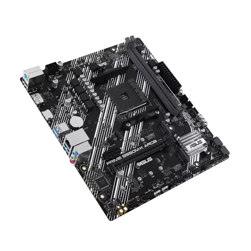 ASUS PRIME B550M-K ARGB, AMD, Socket AM4, DDR4-SDRAM, 64 GB, DIMM, dviejų kanalų