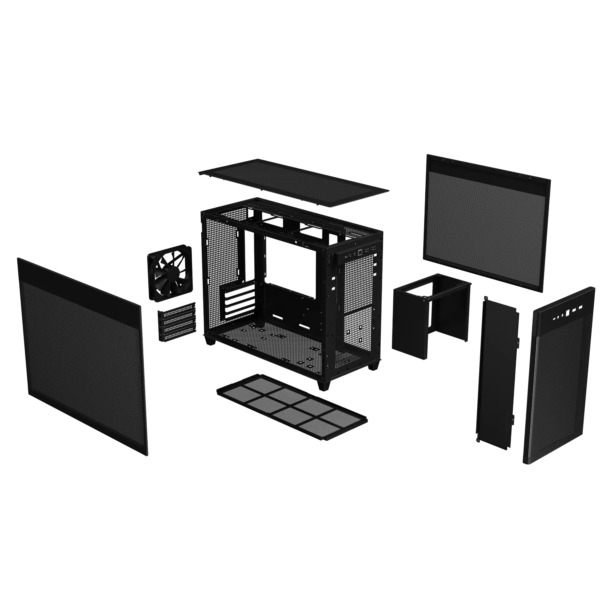 ASUS AP201 PRIME CASE TG, Mini Tower, PC, juoda, micro ATX, Mini-ITX, 17 cm, 33,8 cm