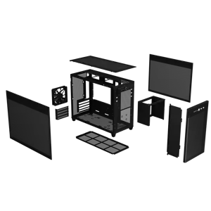 ASUS AP201 PRIME CASE TG, Mini Tower, PC, juoda, micro ATX, Mini-ITX, 17 cm, 33,8 cm