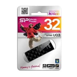 "Silicon Power Ultima U03", 32 GB, USB Type-A, 2.0, skaidrių, 13 g, juoda