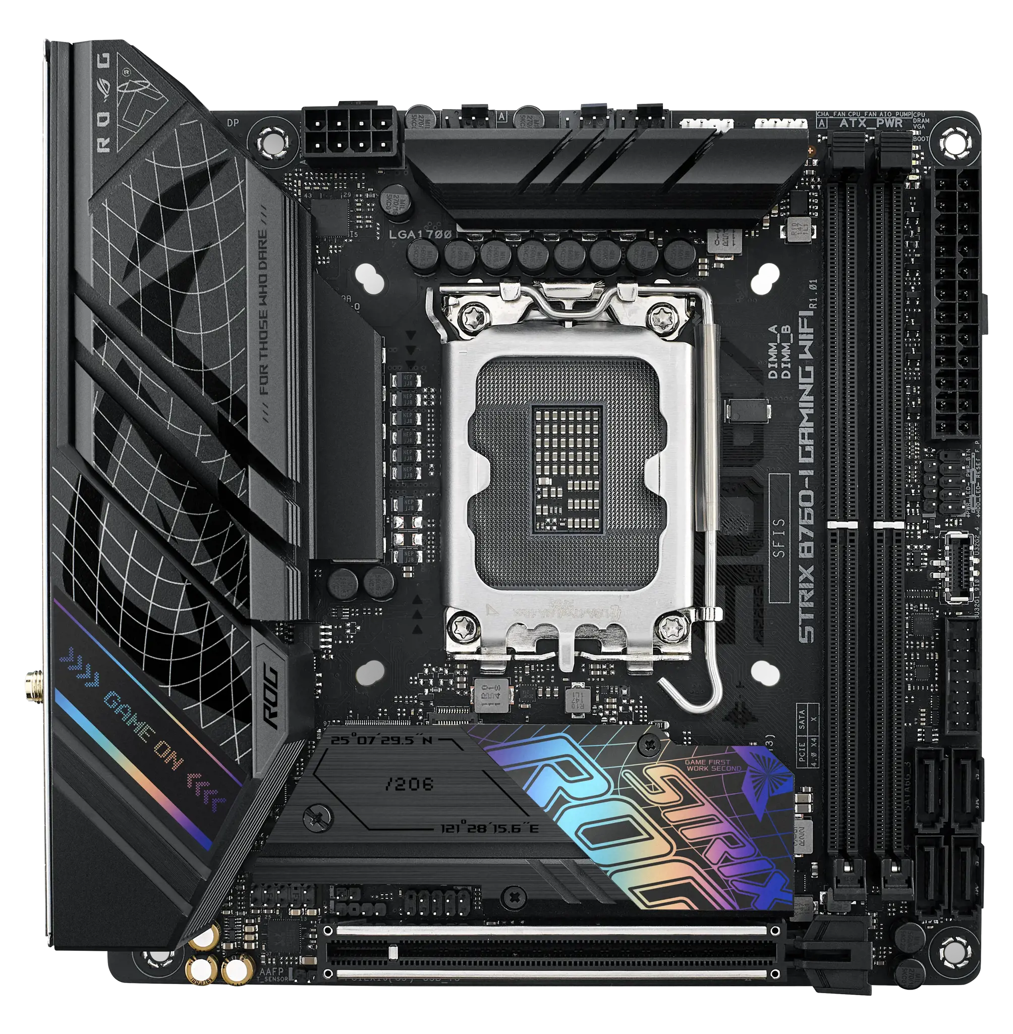 ASUS ROG STRIX B760-I GAMING WIFI, "Intel", LGA 1700, "Intel® Celeron®", "Intel® Core™ i3", "Intel® Core™ i5", "Intel® Core™ i7", "Intel® Core™ i9",..., LGA 1700, DDR5-SDRAM, 64 GB
