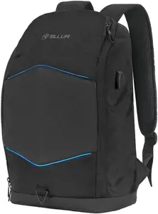 "Tellur" 15,6 nešiojamojo kompiuterio kuprinė su šviečiančia juostele, USB prievadas, juoda