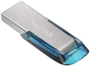 "SanDisk Ultra Flair", 128 GB, USB 3.0, 150 MB/s, skaitymo greitis - tropinė mėlyna ; EAN:619659163082