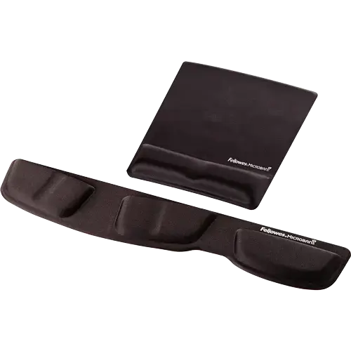 Fellowes Health-V Fabrik Mouse Pad/Wrist Support Black, Black, Monochromatic, Memory foam, Plastic, Wrist rest