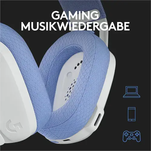 LOGITECH G435 LIGHTSPEED belaidės žaidimų ausinės - BALTOS spalvos