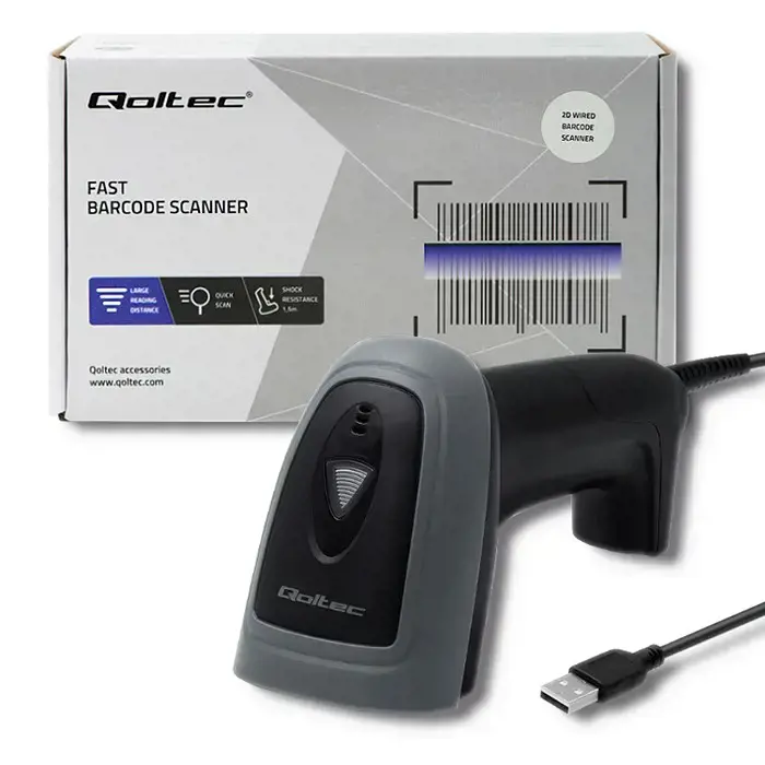 QOLTEC laidinis QR BARCODE skeneris USB