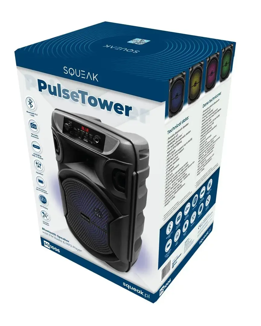 SQUEAK KARAOKE SPEAKER PULSETOWER BT 5.3 + EDR SQ1006
