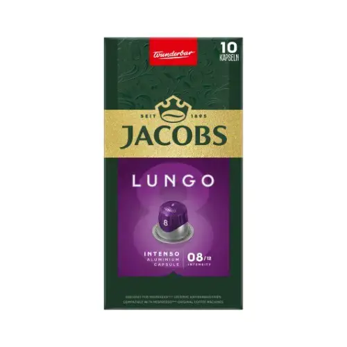 Kavos kapsulės JACOBS Lungo 8 Intenso, 52g
