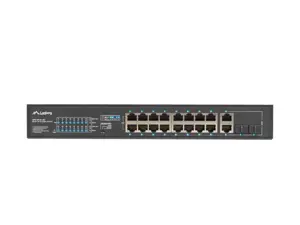 LANBERG RSFE-16P-2C-150 Komutatorius 16x 100Mb PoE+/2x Combo Gigabit 150W nevaldomas